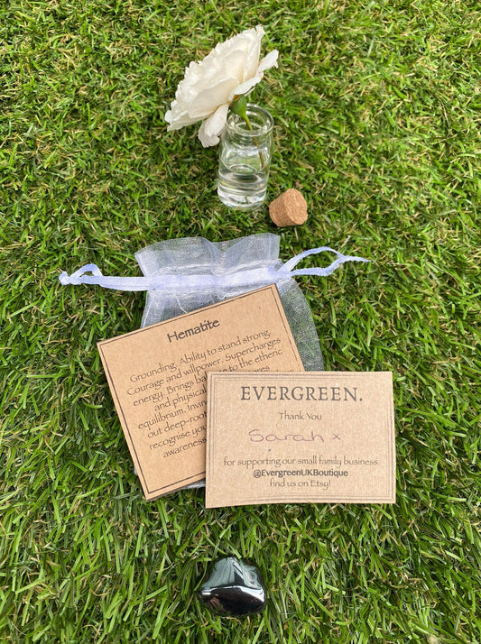 Hematite Crystal Tumbled Stone - Courage, Willpower, Balance