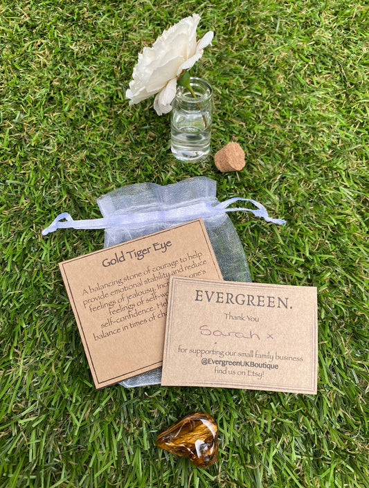 Gold Tiger Eye Crystal Tumbled Stone - Courage, Stability, Self-Worth