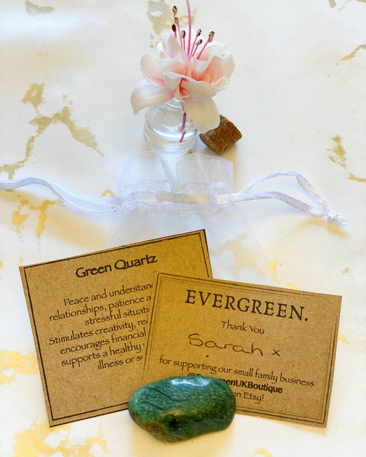 Green Quartz Crystal Tumbled Stone - Peace, Patience, Creativity