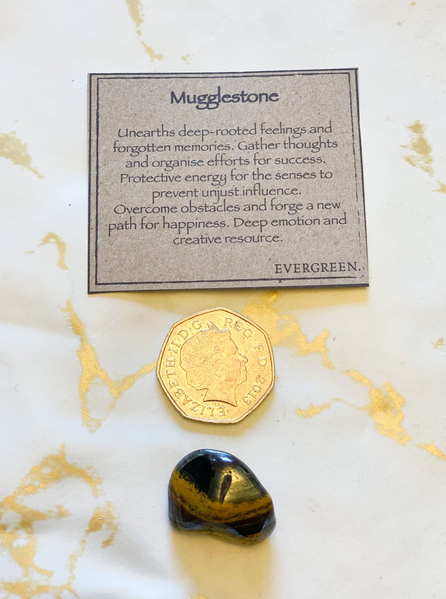 Mugglestone Crystal Tumbled Stone - Protective Energy, Success, Happiness