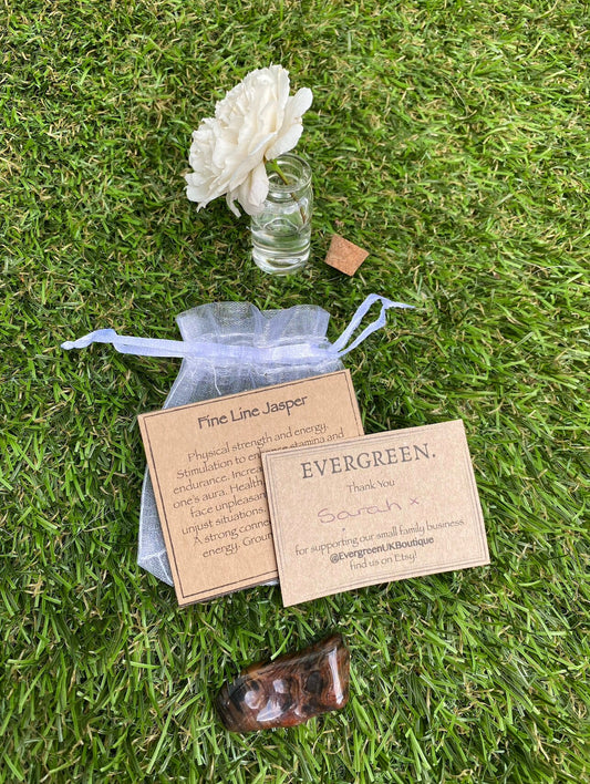 Fine Line Jasper Crystal Tumbled Stone - Strength, Energy, Grounding, Wisdom