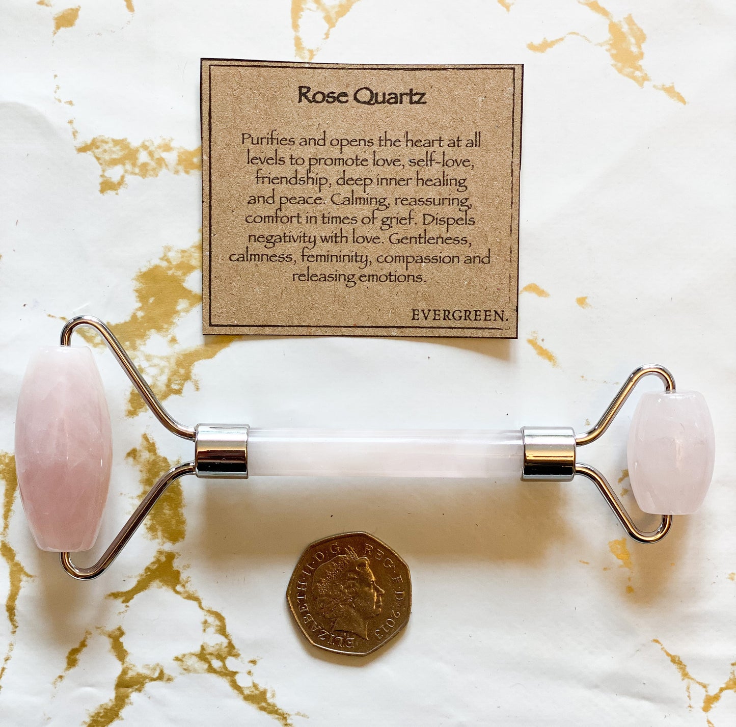 Rose Quartz Crystal Roller - Self-Love, Healing & Peace