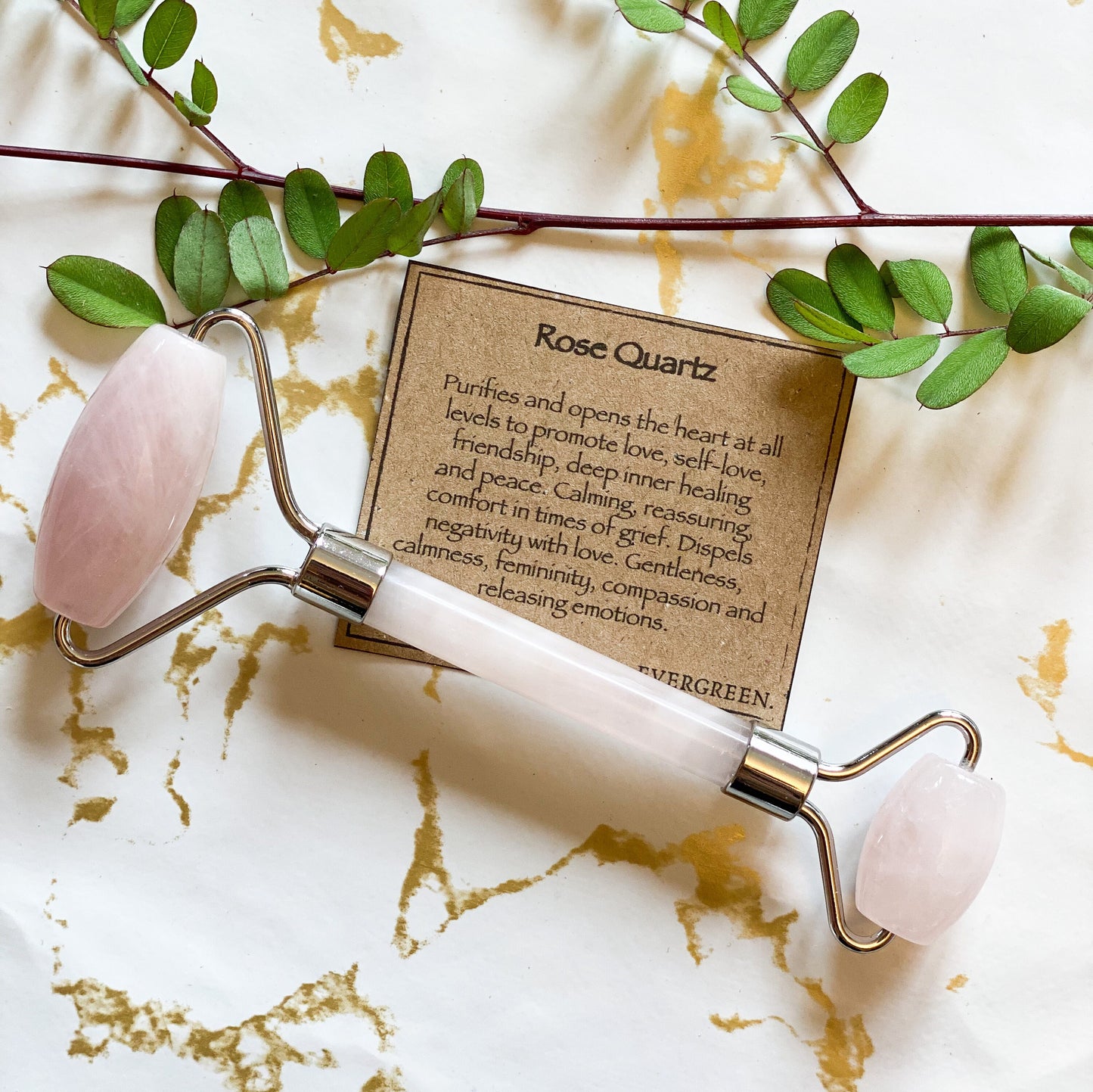Rose Quartz Crystal Roller - Self-Love, Healing & Peace