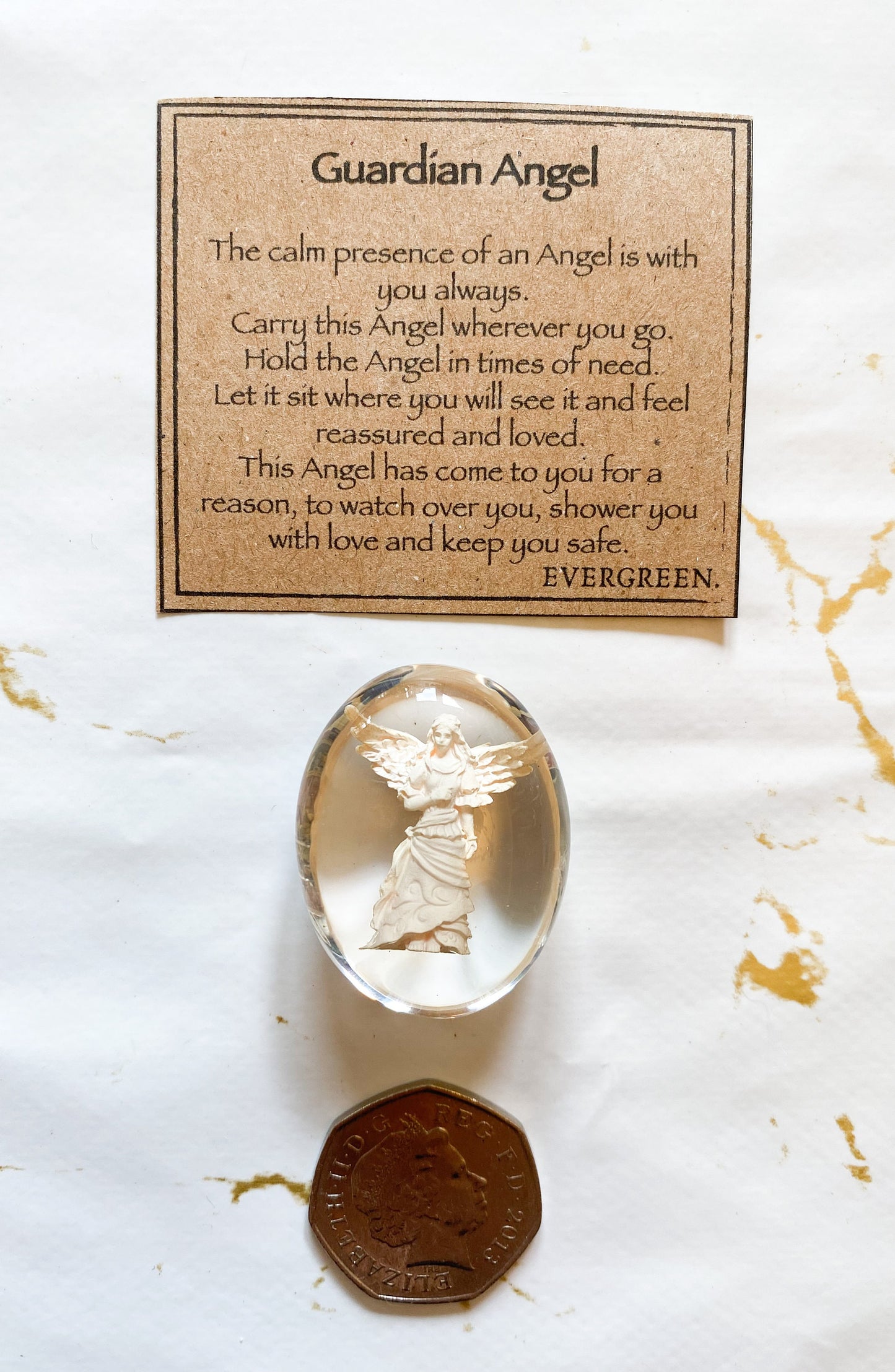 Guardian Angel Crystal Resin Stone - Love, Reassurance & Protection
