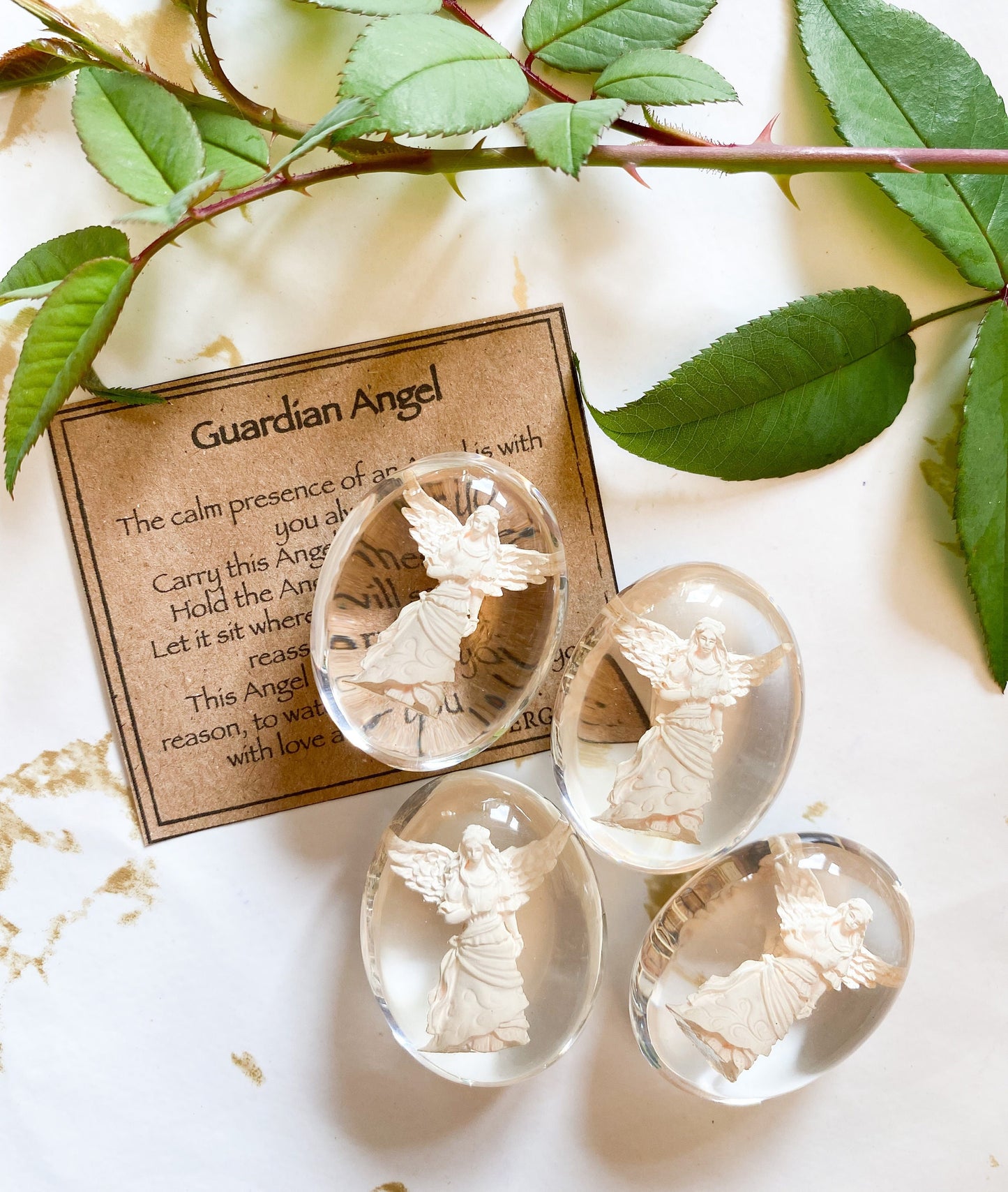 Guardian Angel Crystal Resin Stone - Love, Reassurance & Protection