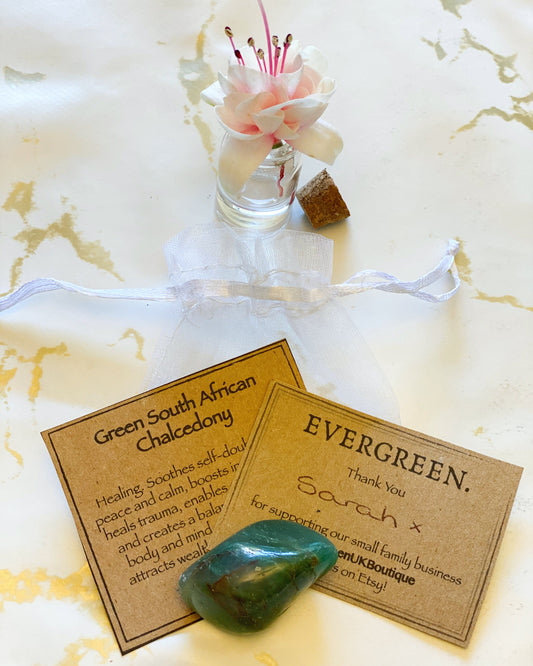 Green Chalcedony South African Crystal Tumbled Stone - Healing, Peace, Wealth
