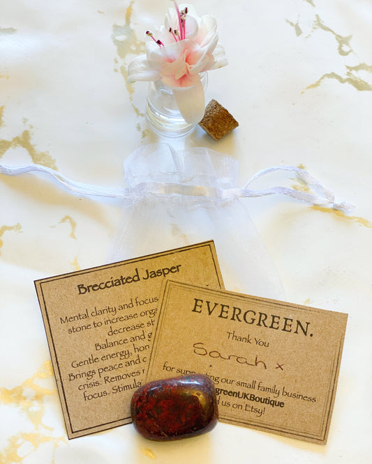 Brecciated Jasper Crystal Tumbled Stone - Clarity, Focus, Grounding