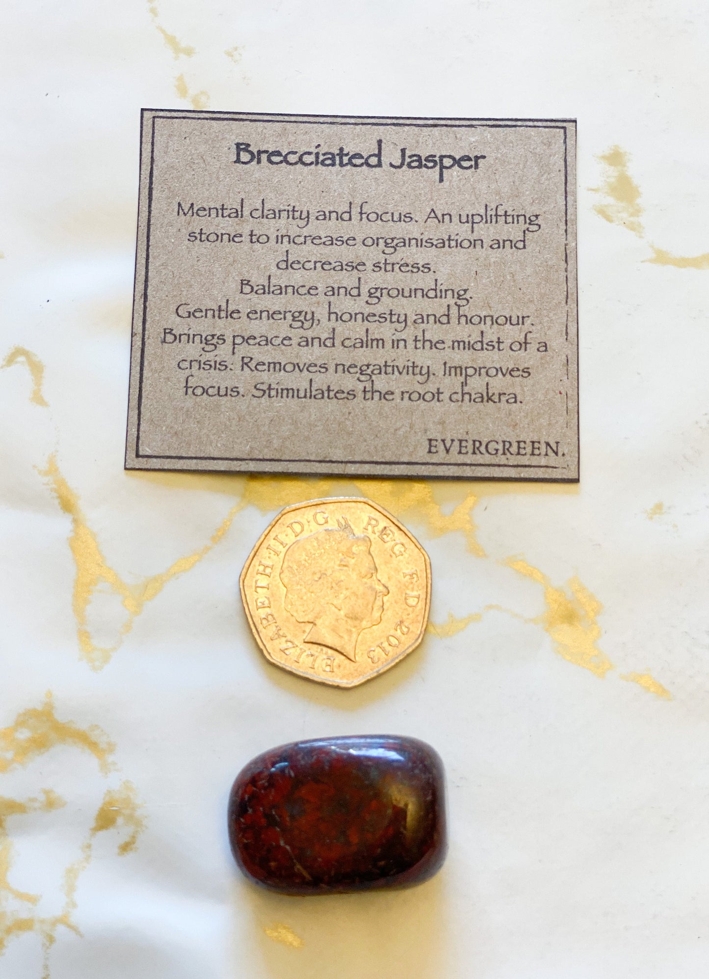 Brecciated Jasper Crystal Tumbled Stone - Clarity, Focus, Grounding