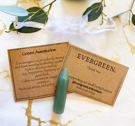 Green Aventurine Crystal Point - Strength, Leadership & Good Luck