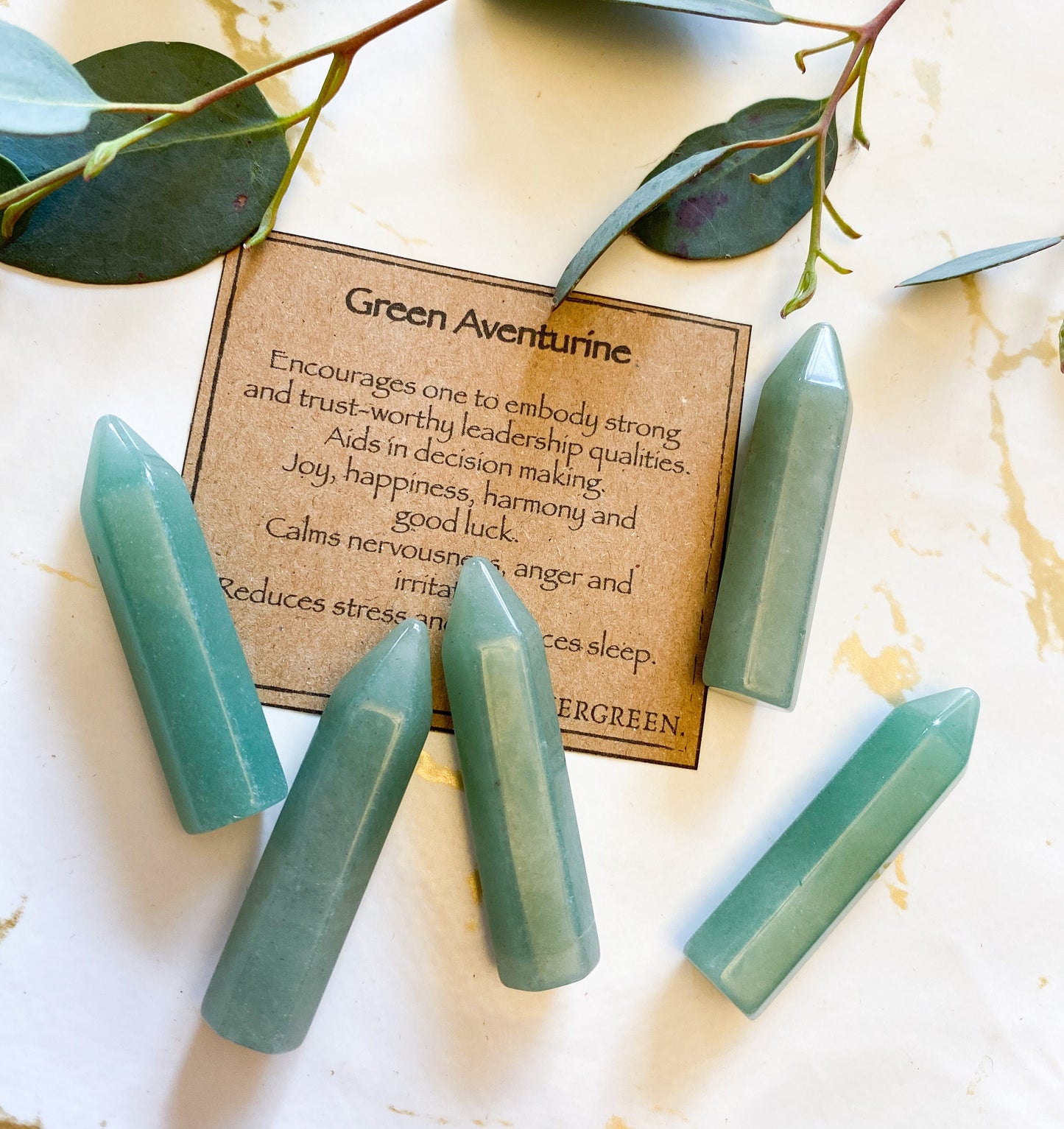 Green Aventurine Crystal Point - Strength, Leadership & Good Luck