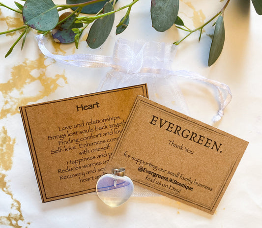Crystal Heart Pendant - Love, Peace & Happiness