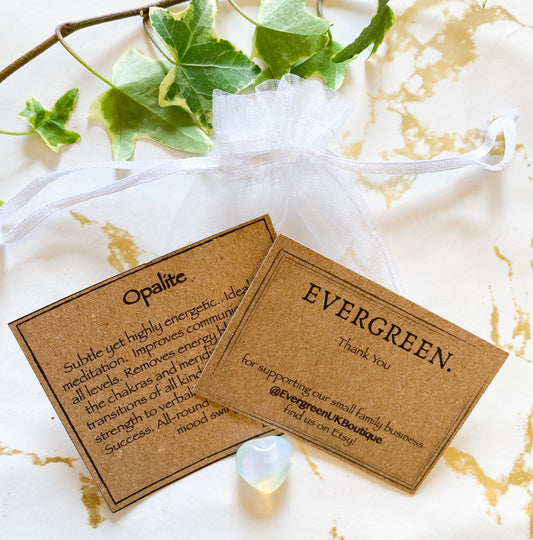 Opalite Crystal Heart 15mm - Success, Communication & Meditation