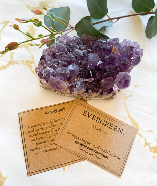 Amethyst Raw Crystal Cluster - Wisdom, Intelligence & Contentment
