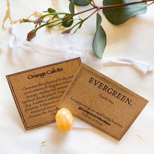 Orange Calcite Crystal Tumbled Stone - Happiness, Joy & Creativity