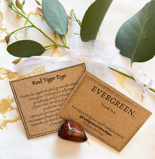 Red Tiger Eye Crystal Tumbled Stone - Willpower, Positivity & Confidence