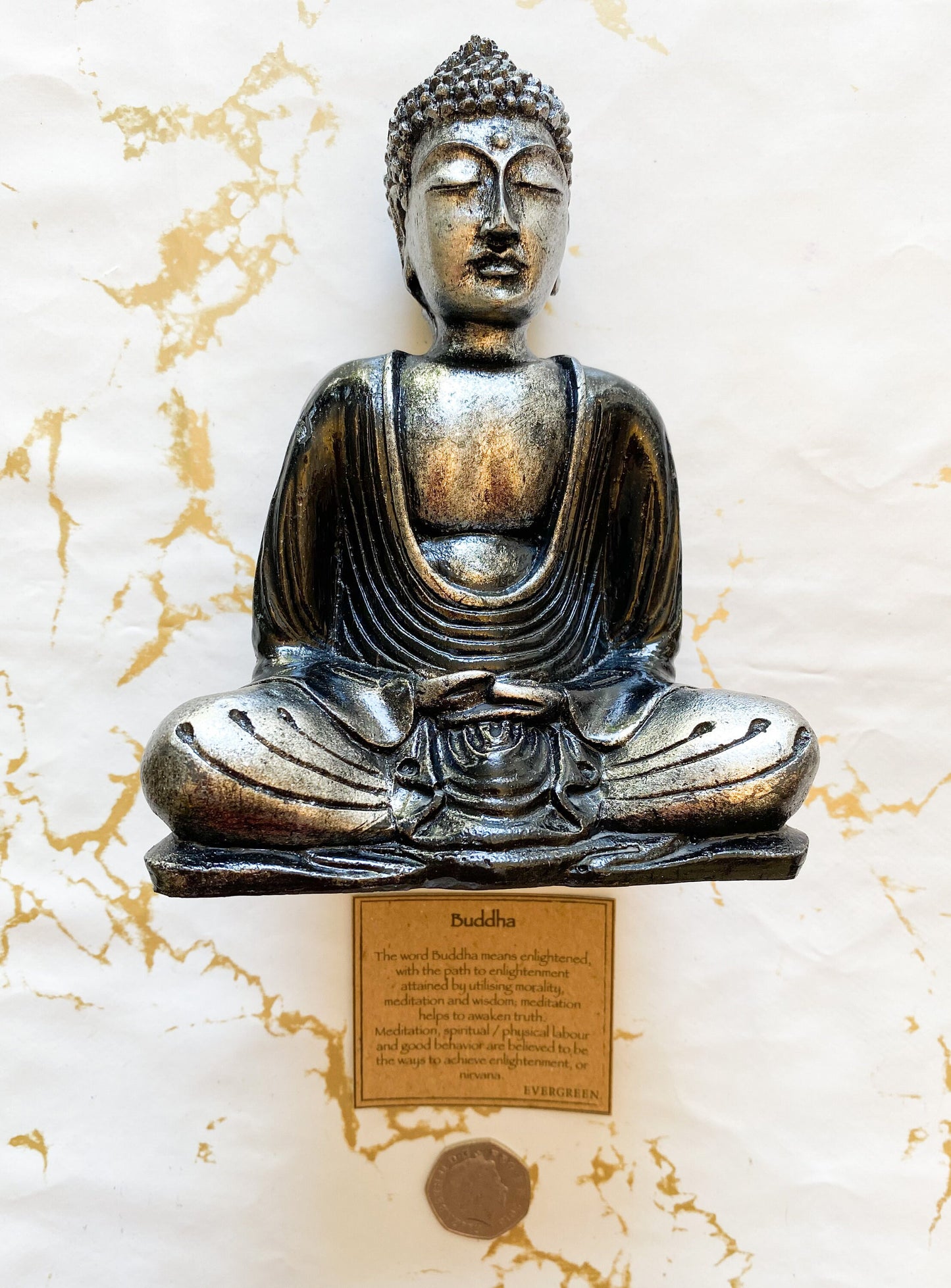 Handmade Buddha Statue - Peace, Love & Meditation