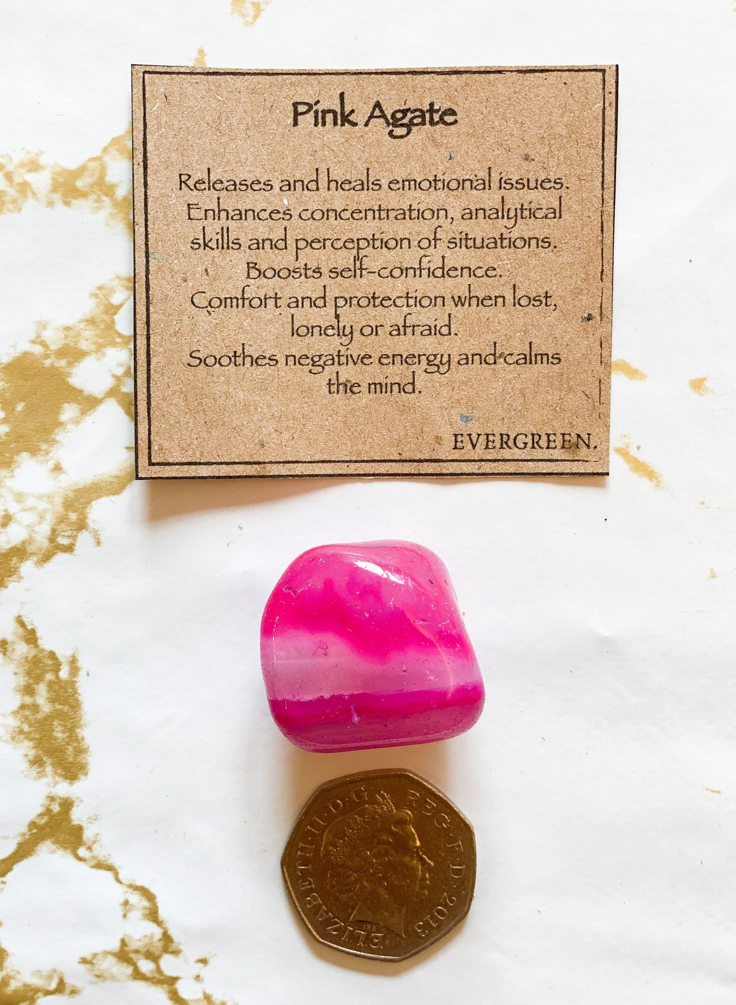 Pink Agate Crystal Tumbled Stone - Healing, Concentration & Self-Confidence