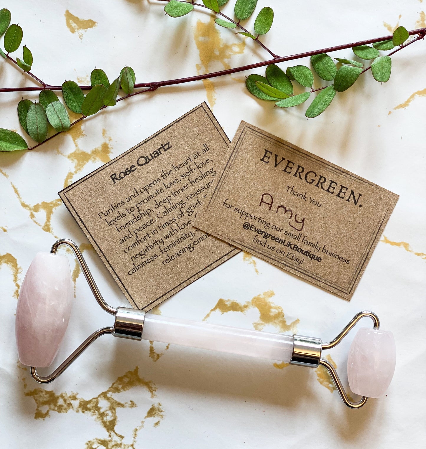 Rose Quartz Crystal Roller - Self-Love, Healing & Peace