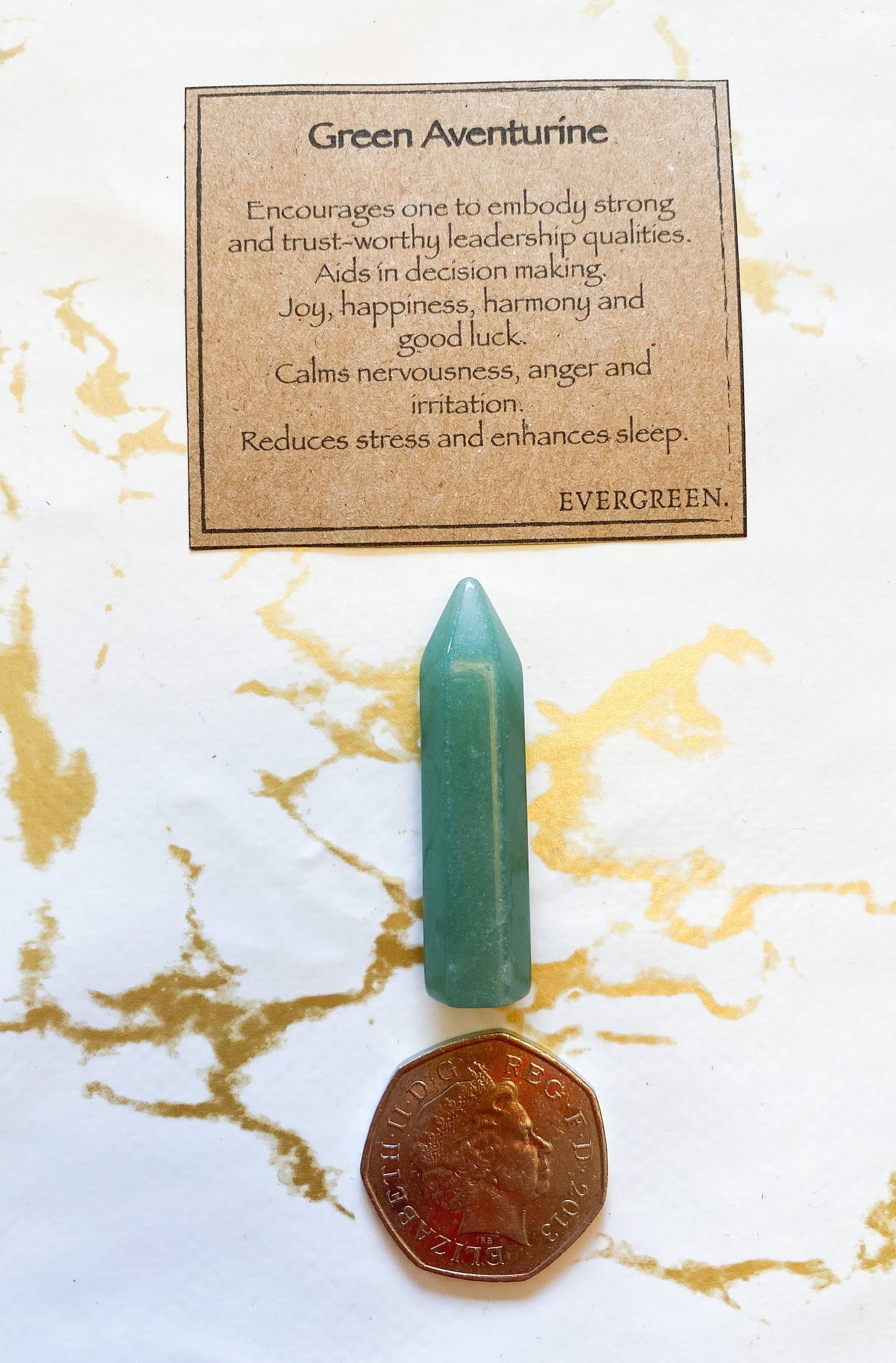 Green Aventurine Crystal Point - Strength, Leadership & Good Luck