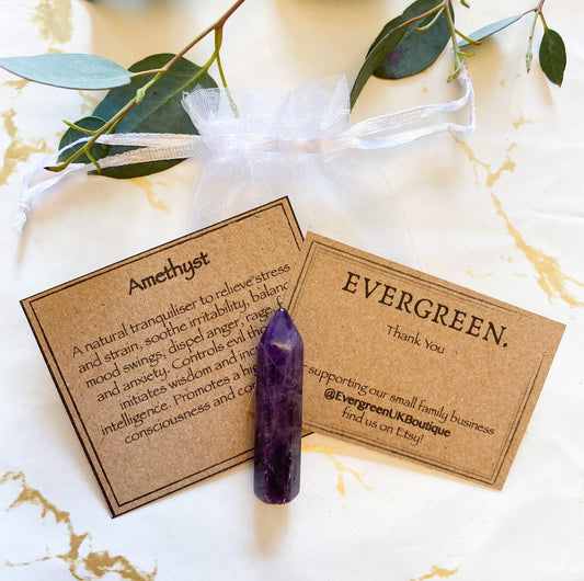 Amethyst Crystal Point - Wisdom, Intelligence & Contentment