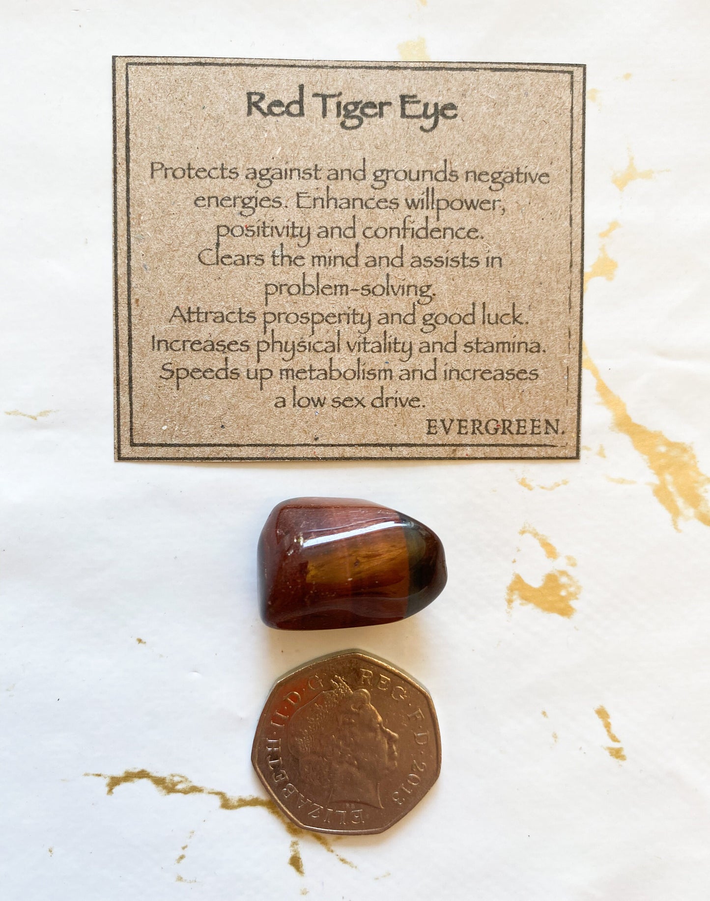 Red Tiger Eye Crystal Tumbled Stone - Willpower, Positivity & Confidence