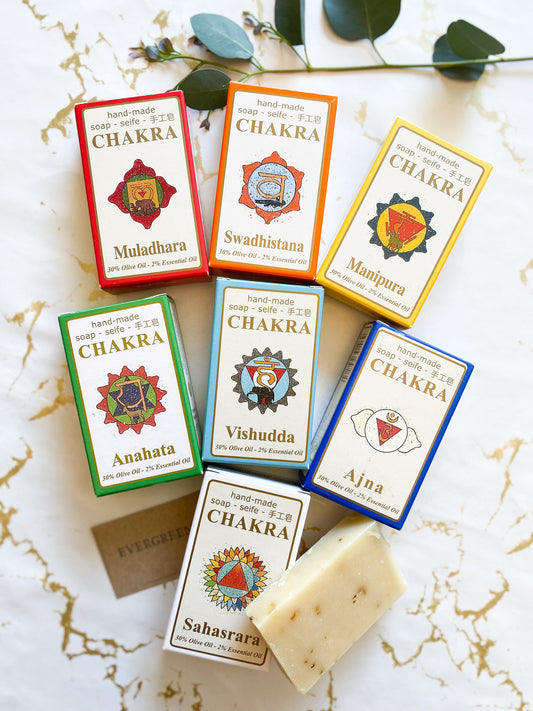 Set Of 7 Handmade Chakra Soaps - Whole Body Bathing & Showering