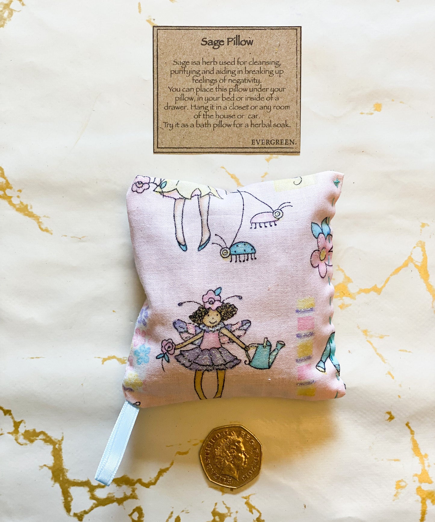 Children's White Sage Pillow - Cleanses, Purifies & Removes Negativity