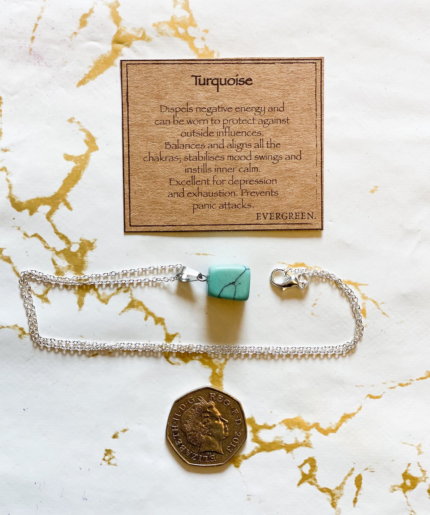 Turquoise Crystal Tumbled Stone Pendant - Balance, Protection & Inner Calm