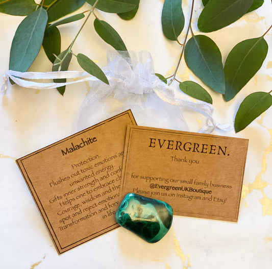 Malachite Crystal Tumbled Stone - Protection, Inner-Strength & Confidence