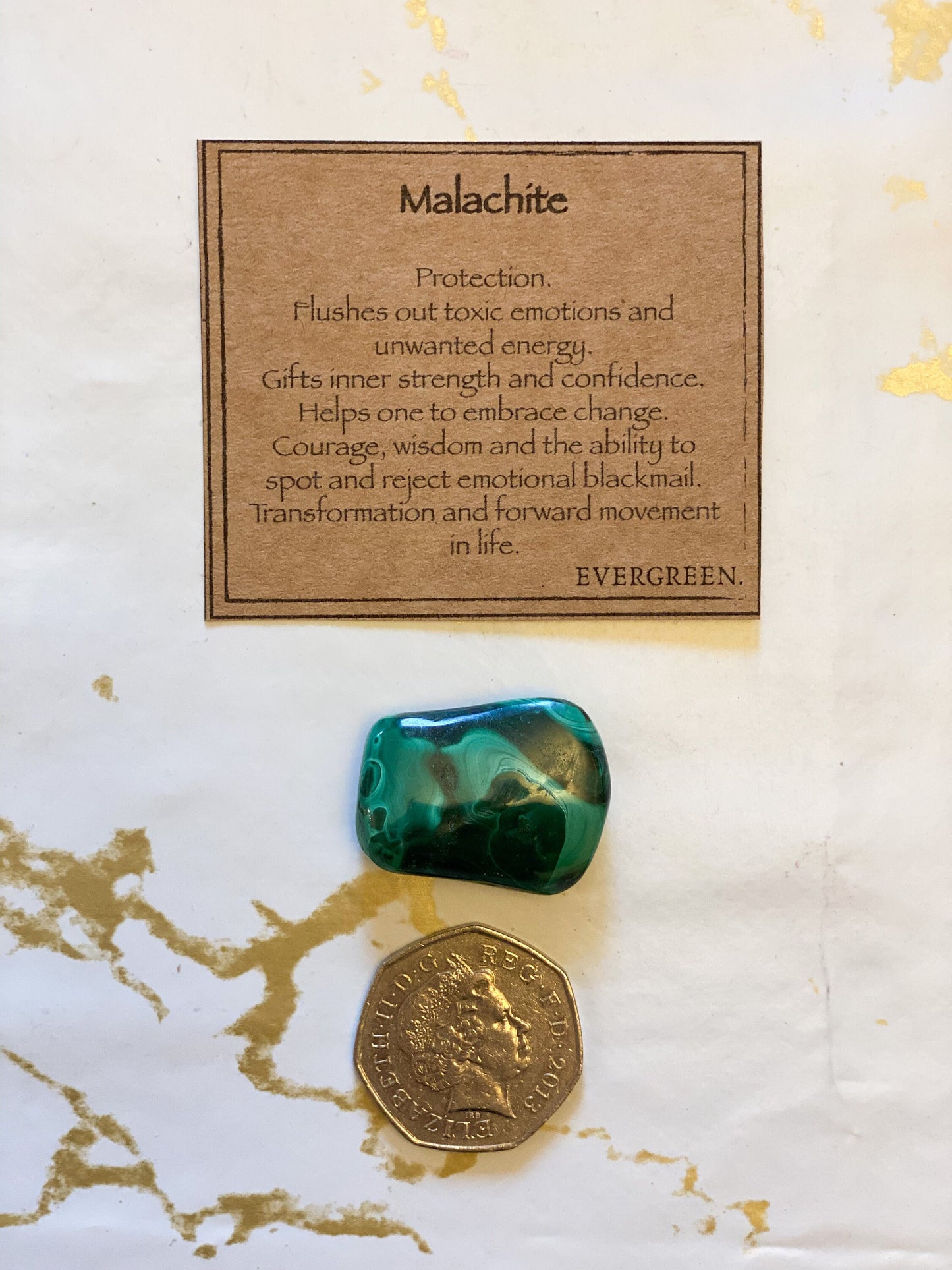 Malachite Crystal Tumbled Stone - Protection, Inner-Strength & Confidence