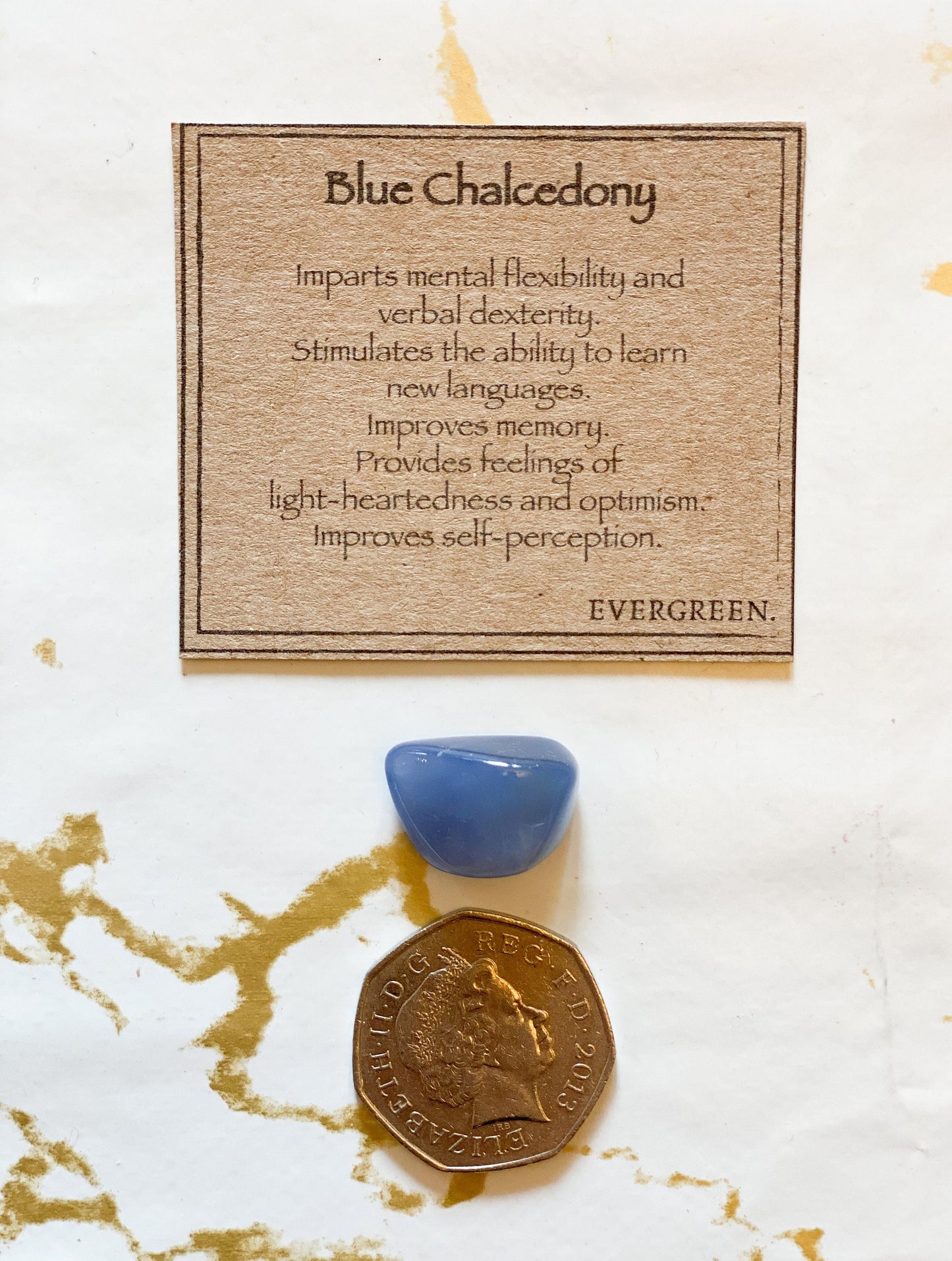 Blue Chalcedony Crystal Tumbled Stone - Self-Perception, Light-Heartedness & Optimism