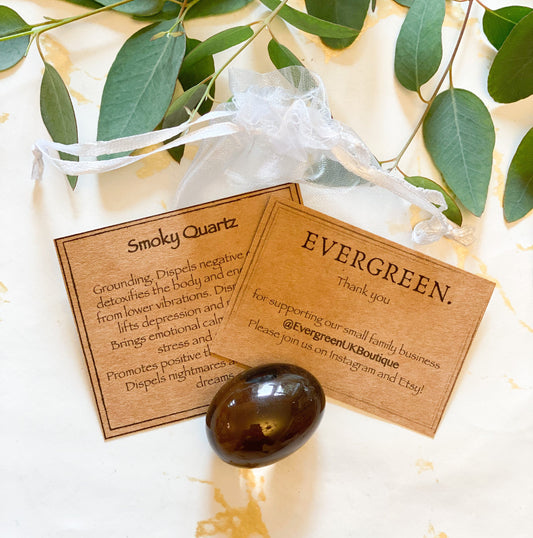 Smoky Quartz Crystal Tumbled Stone - Energy, Calmness & Positivity