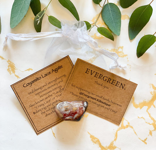 Coyamito Lace Agate Crystal Tumbled Stone - Stability, Strength & Energy