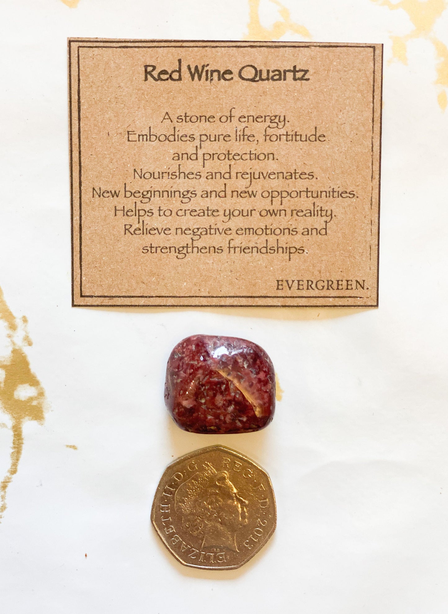 Red Wine Quartz Crystal Tumbled Stone - Life, Energy & New Beginnings