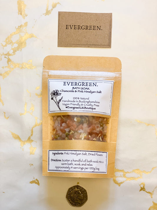 Handmade Chamomile & Pink Himalayan Salt Bath Soak