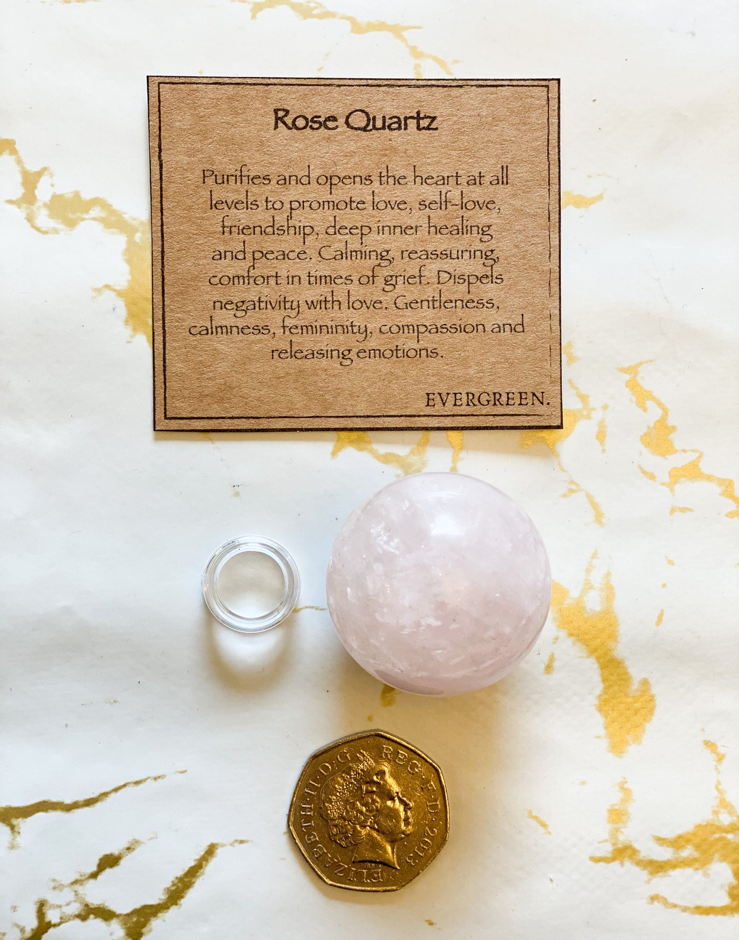 Rose Quartz Crystal Sphere 35mm With Stand - Peace, Love & Healing