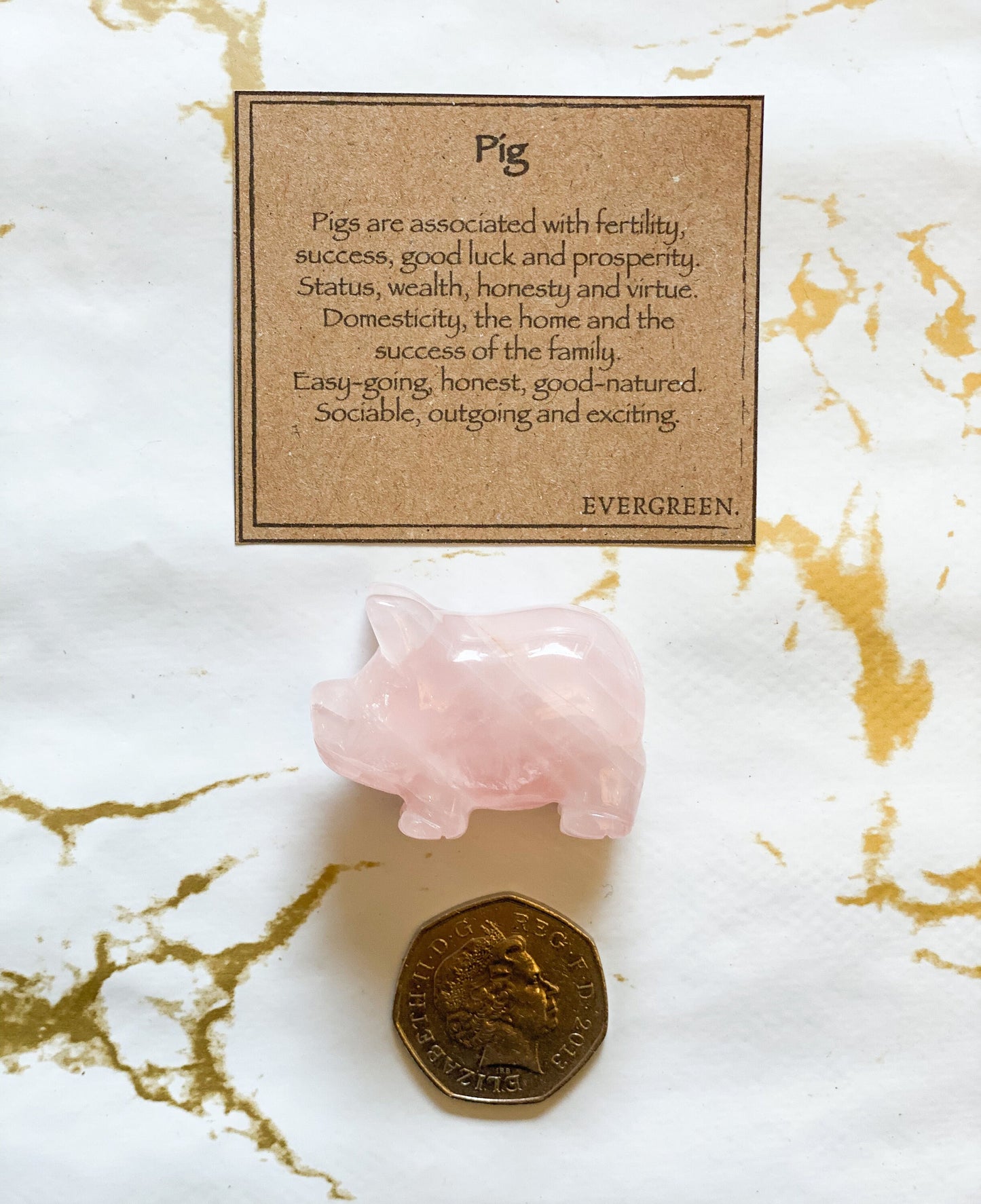 Hand Carved Rose Quartz Crystal Pig - Self-Love, Success & Prosperity