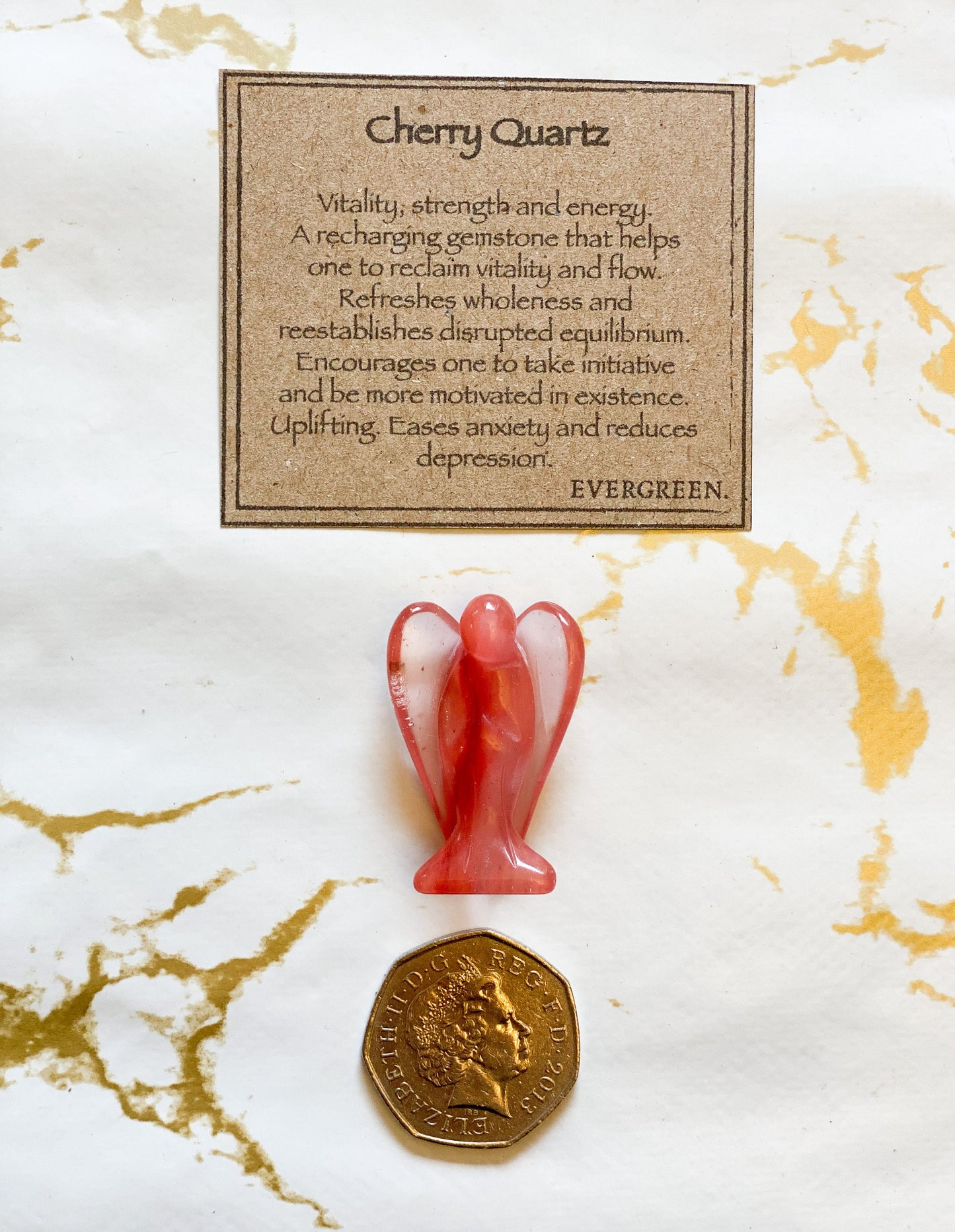 Cherry Quartz Crystal Guardian Angel 35mm / 50mm - Strength, Reassurance & Love