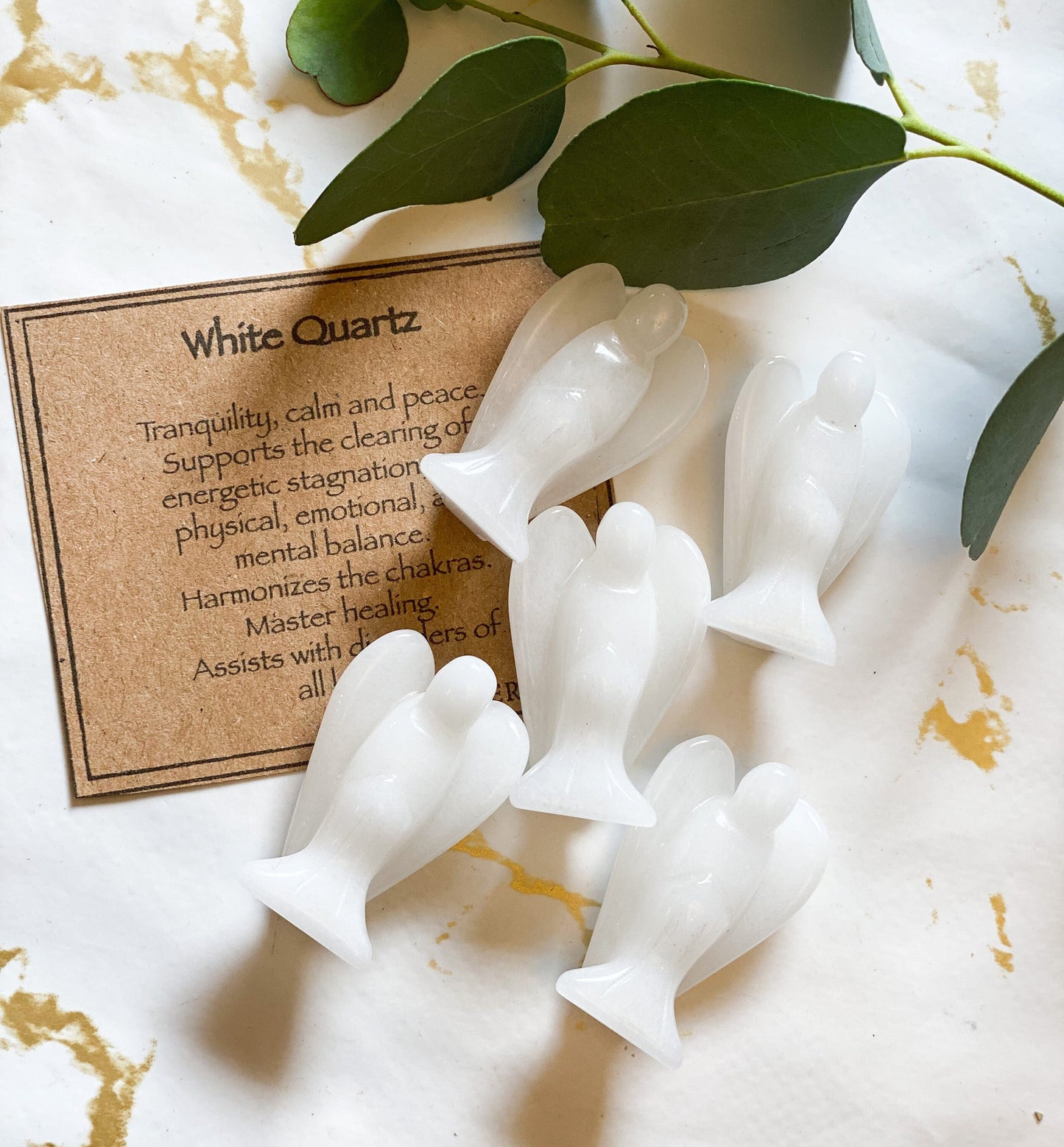 White Quartz Crystal Guardian Angel 35mm - Healing, Tranquility & Protection