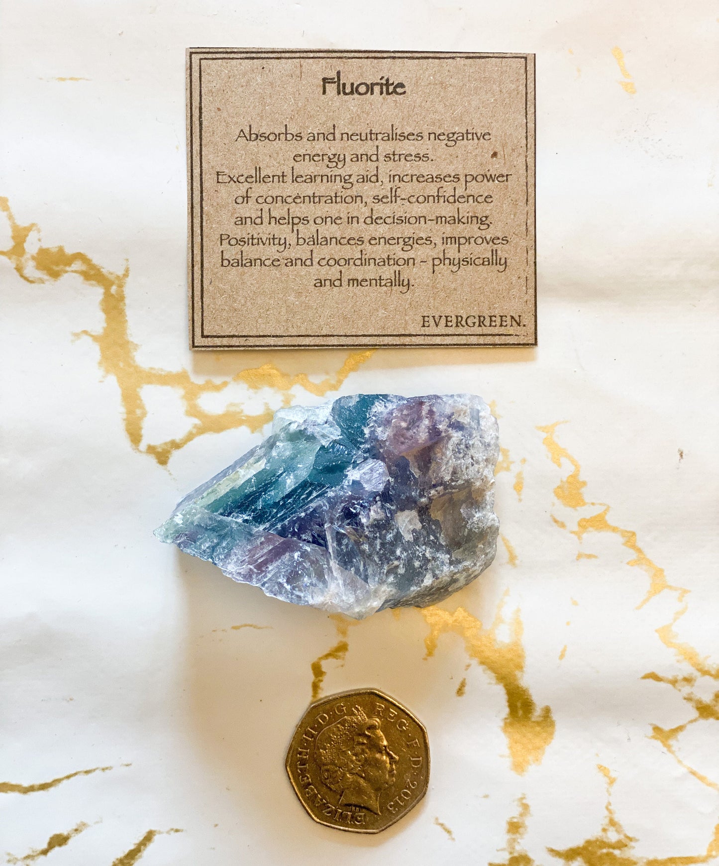 Raw / Rough Fluorite Crystal - Positivity, Balance & Self-Confidence