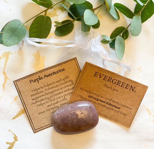 Purple Aventurine Crystal Tumbled Stone - Uplifting, Authenticity & Motivation