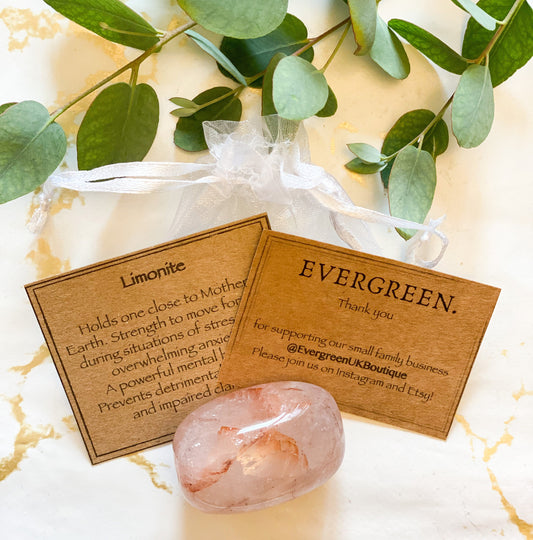 Limonite Quartz Crystal Tumbled Stone - Strength, Mental Health & Healing