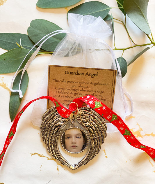 Guardian Angel Wings Photo Frame Bauble - Keep Loved Ones Near