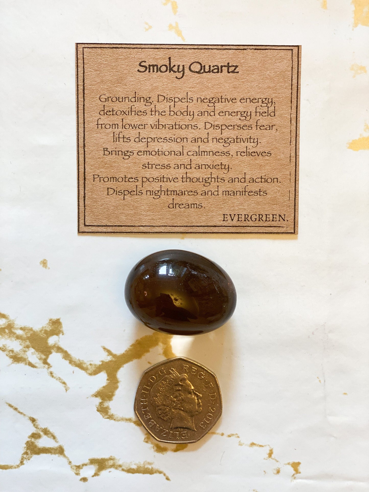 Smoky Quartz Crystal Tumbled Stone - Energy, Calmness & Positivity