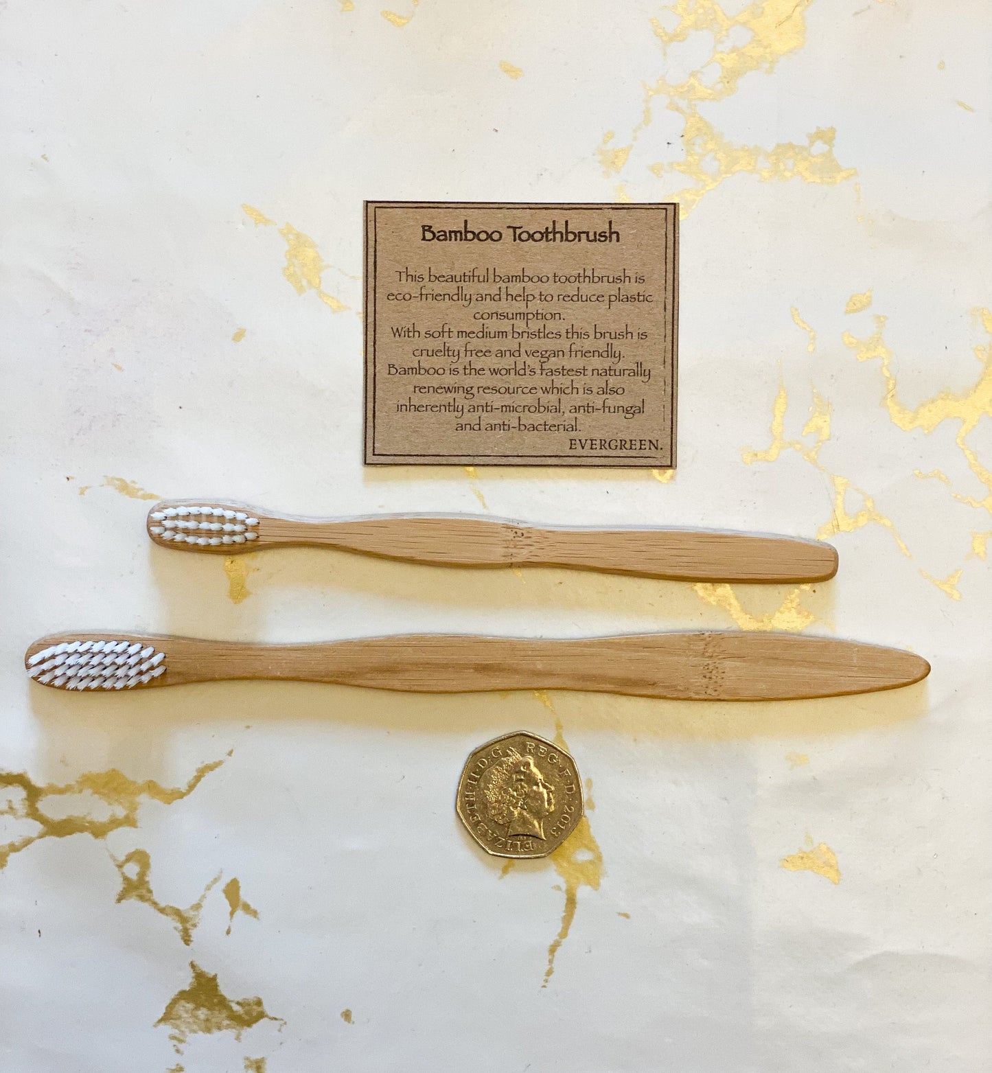 Natural Bamboo Toothbrush With Medium Soft Bristles