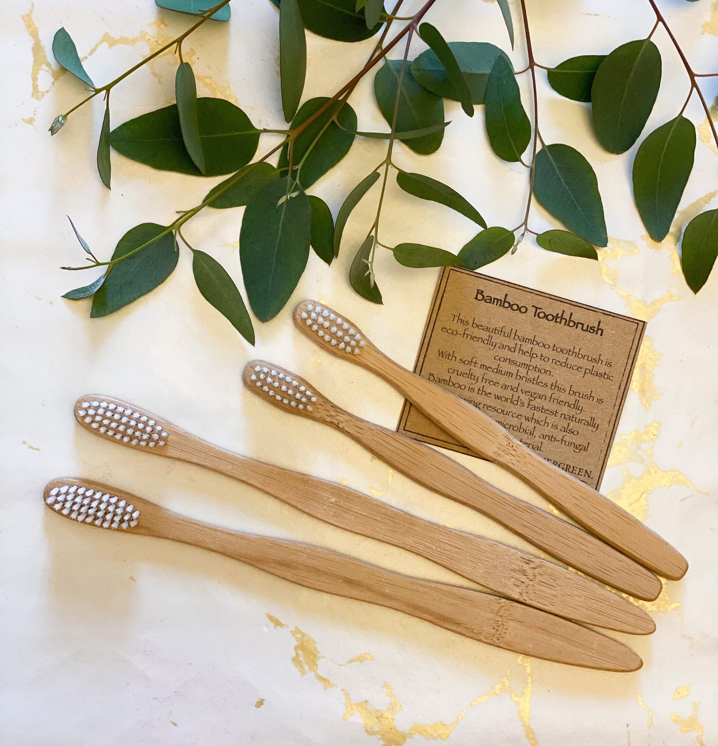 Natural Bamboo Toothbrush With Medium Soft Bristles