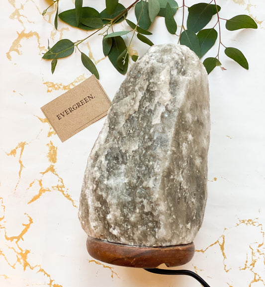Grey Himalayan Crystal Salt Lamp 2kg - 3kg