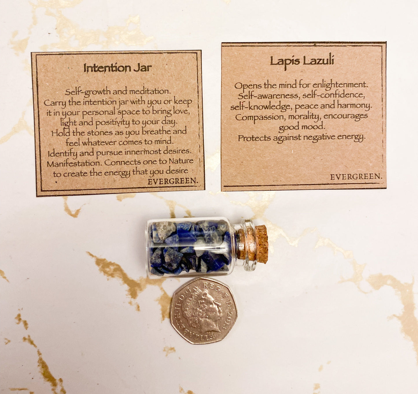 Lapis Lazuli Crystal Chips Intention Jar - Self-Confidence, Protection & Positivity