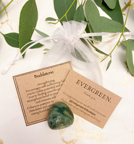 Buddstone Crystal Tumbled Stone - Strength, Purpose & Potential