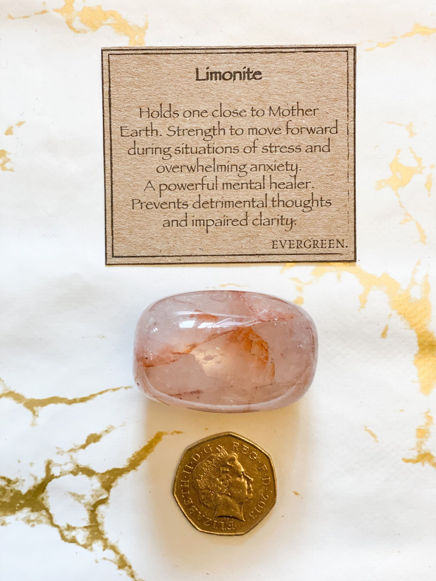 Limonite Quartz Crystal Tumbled Stone - Strength, Mental Health & Healing